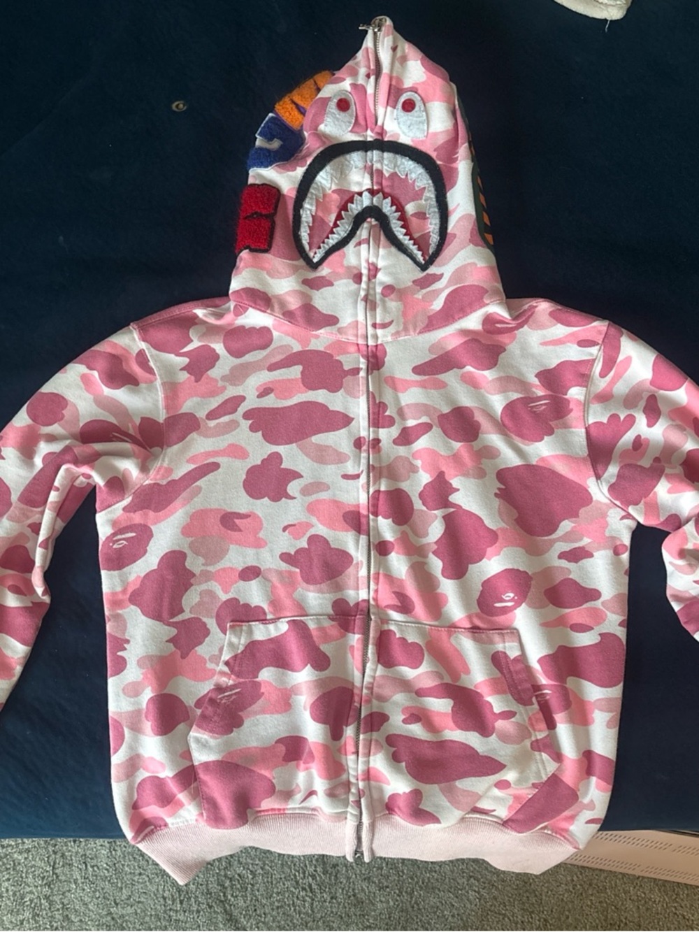 Pink Camo Full-Zip Shark Hoodie Jacket